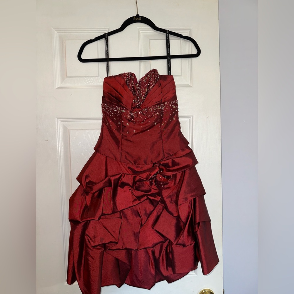 ALFRED ANGELO Vintage Elegant Red Strapless Dress (SIZE: 0)
